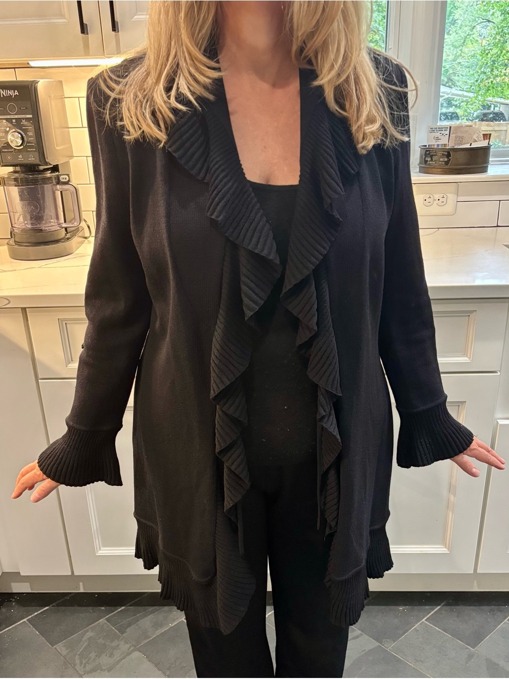 St. John Collection Black Ruffled Blazer - Picture 5 of 5